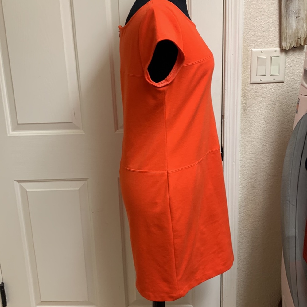Banana Republic Size 10 Orange Dress. 72% Polyester, 23% Rayon, 5% Spand… - Picture 5 of 9